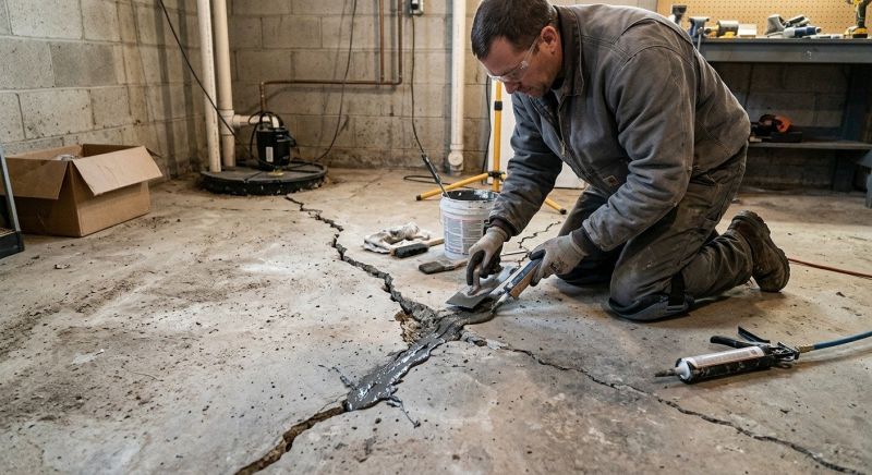 Cracked Basement Floor Repair in Richmond, VA