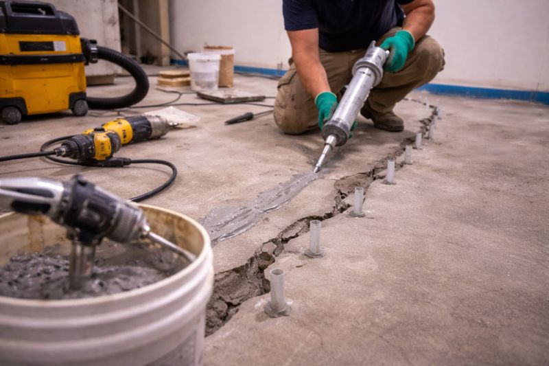 Cracked Basement Floor Repair in Richmond, VA