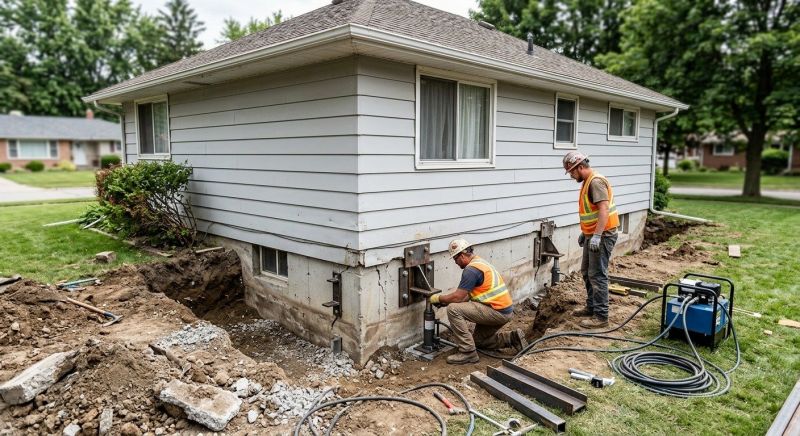 Sinking Foundation Repair in Goochland County, VA